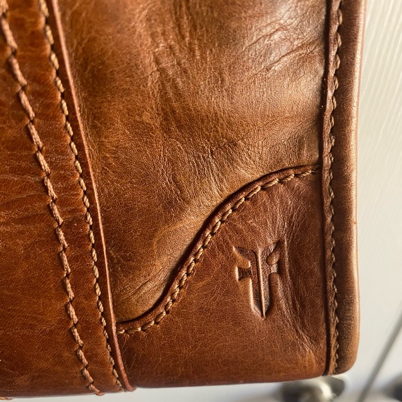 Frye Cognac Melissa zip leather satchel - Picture 3 of 11